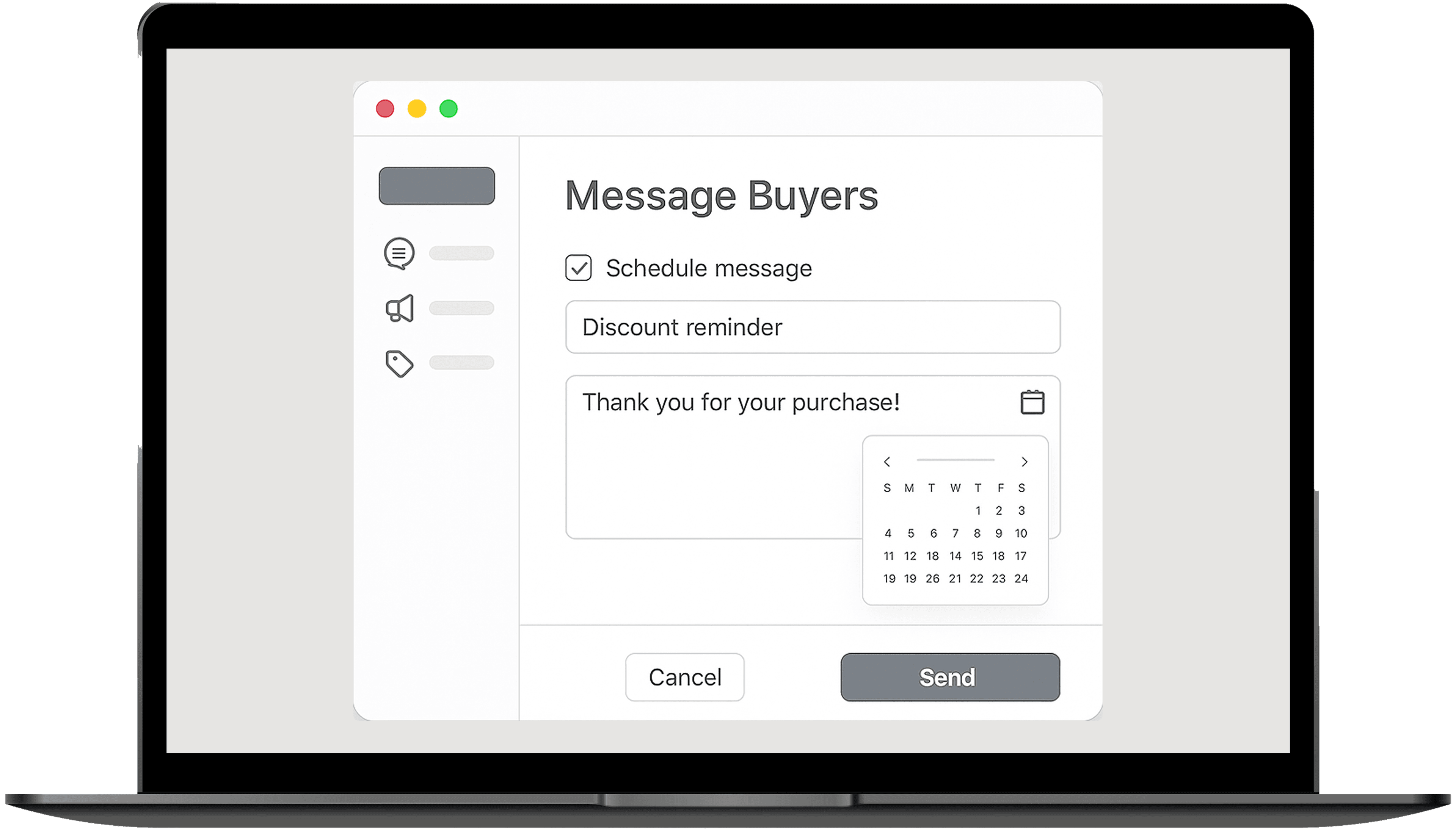 Bulk message buyers feature coming soon