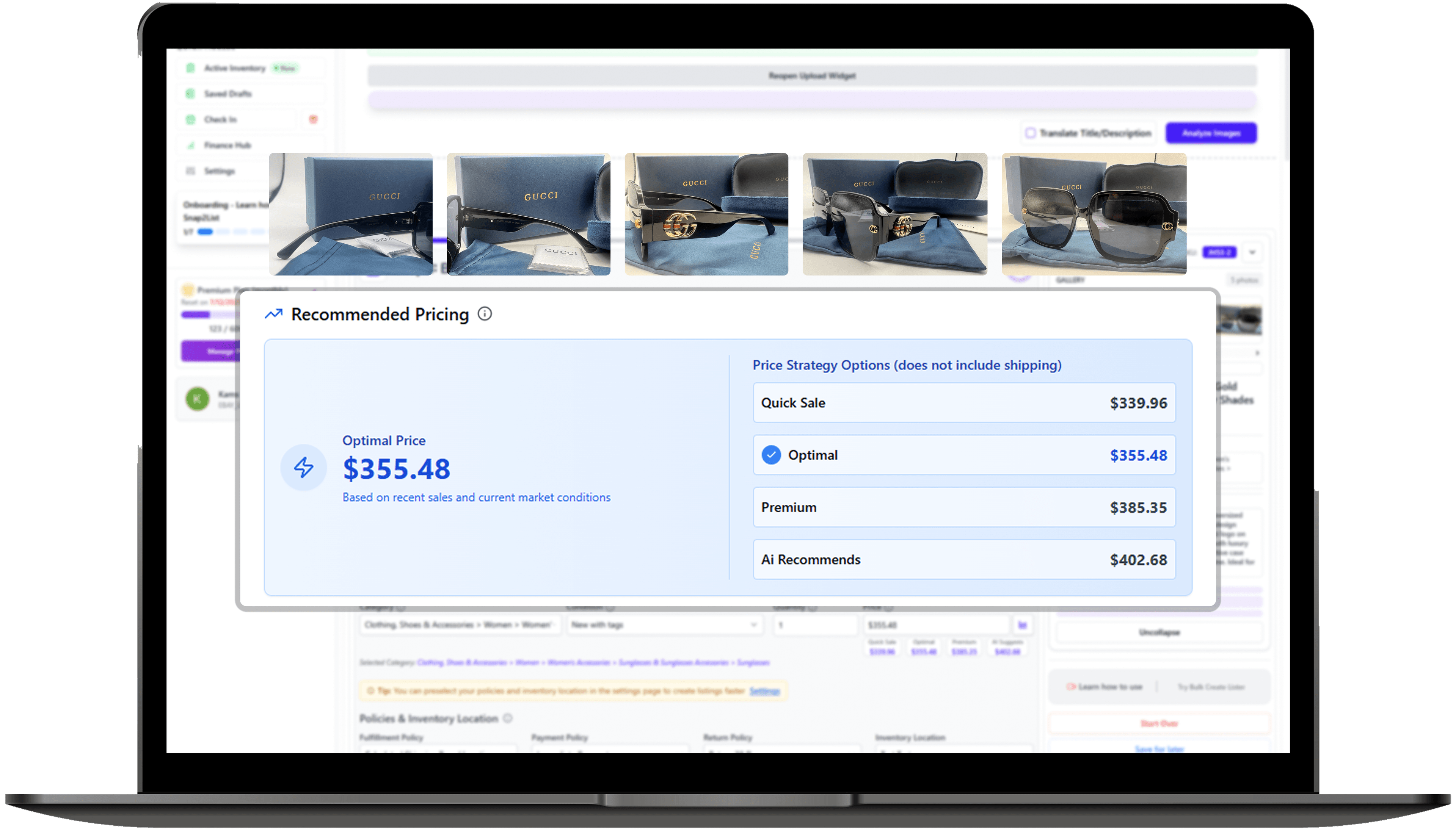 Optimal price highlighted with tiered price options