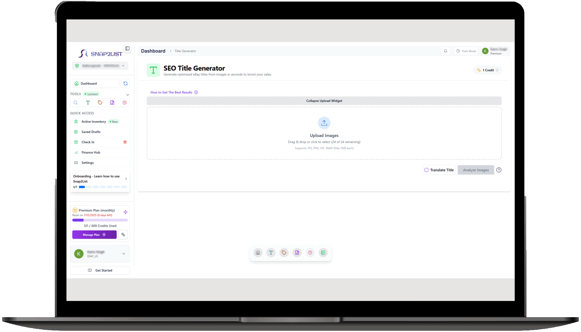 Upload photos for AI title generation