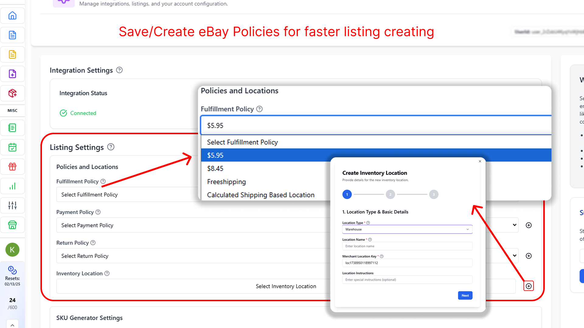 Automated eBay Policy & Shipping Settings