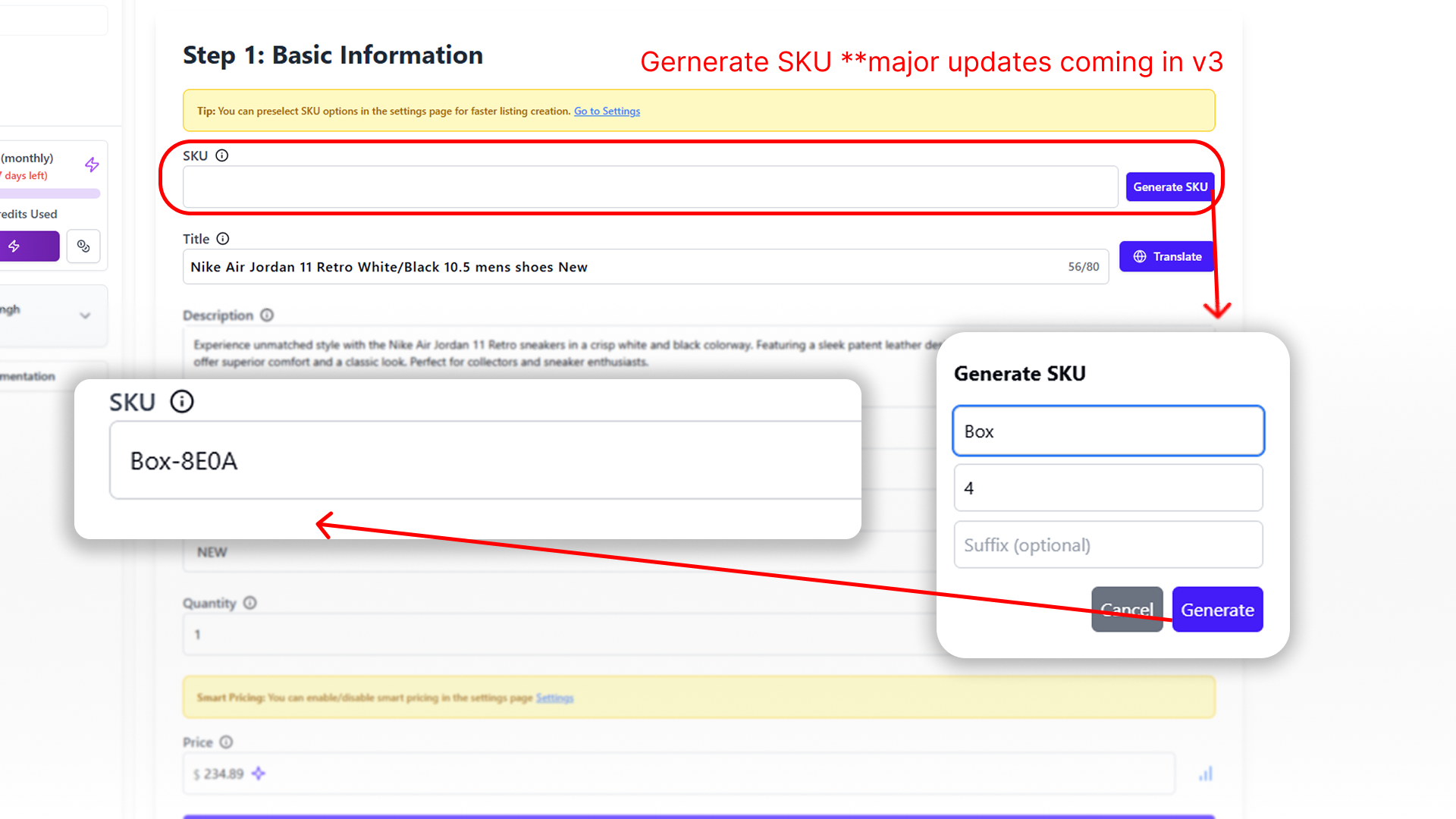 Automated SKU Generator for eBay Inventory